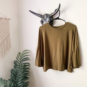 Dantelle // Bell Sleeve Green Top